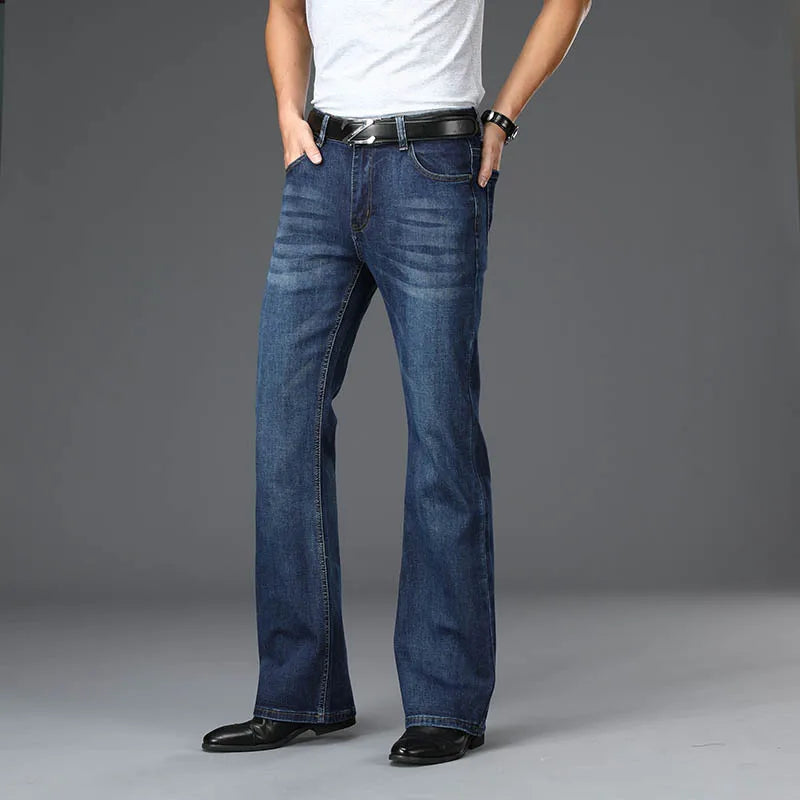 Classic Solid Denim Flare Jeans