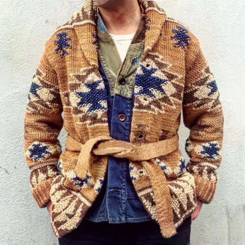 Retro Classic Tribal Pattern Knit Cardigan