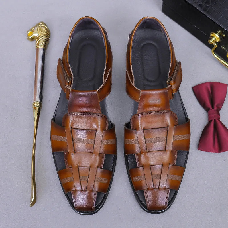 Classic Woven Leather Fisherman Sandals