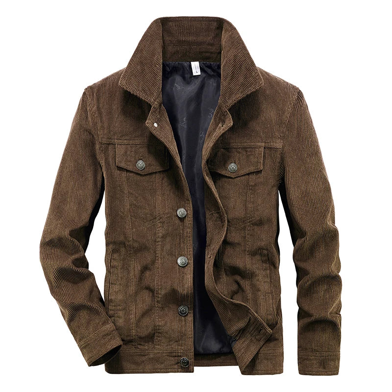 Single-Breasted Corduroy Vintage Jacket