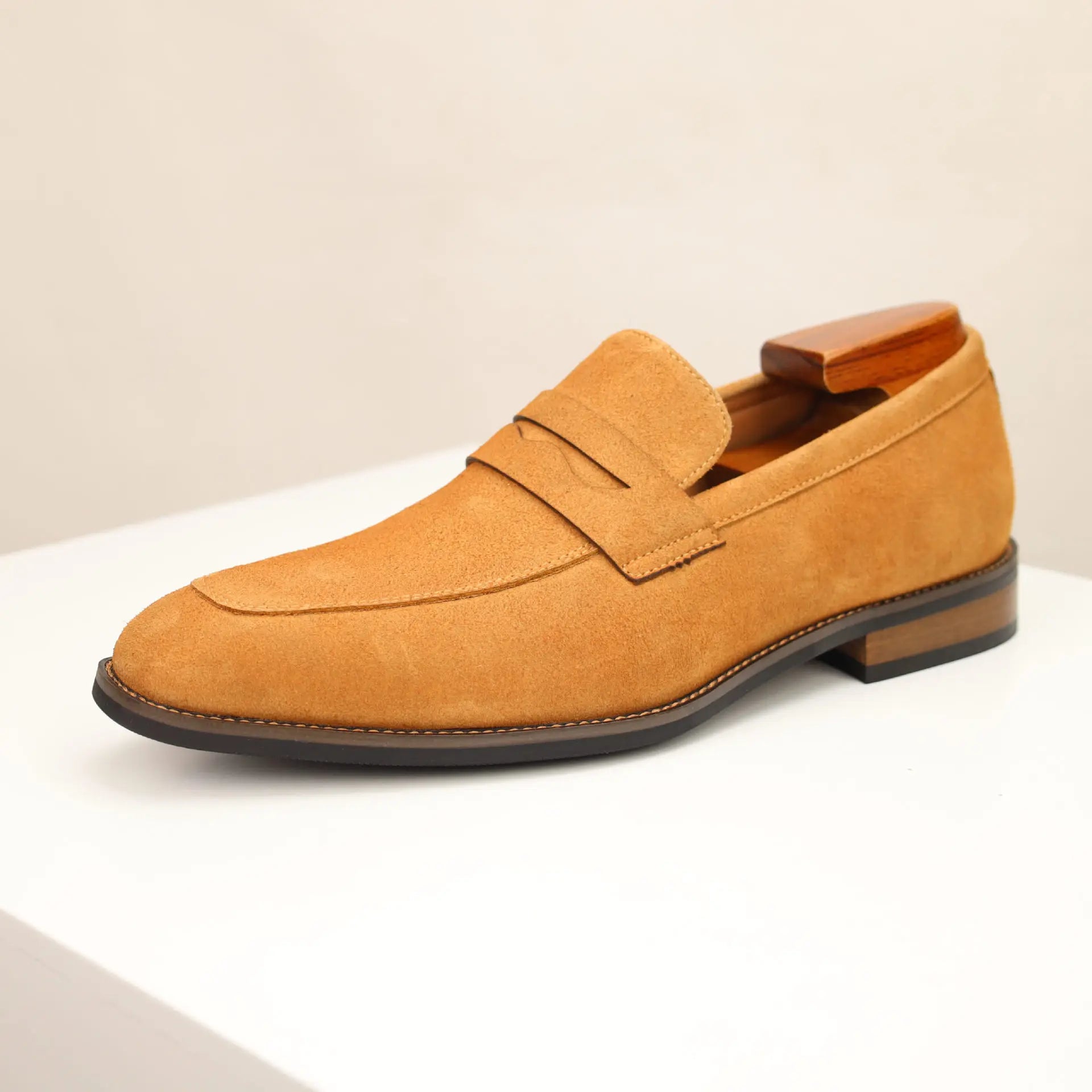 Retro Solid Suede Slip-On Loafers