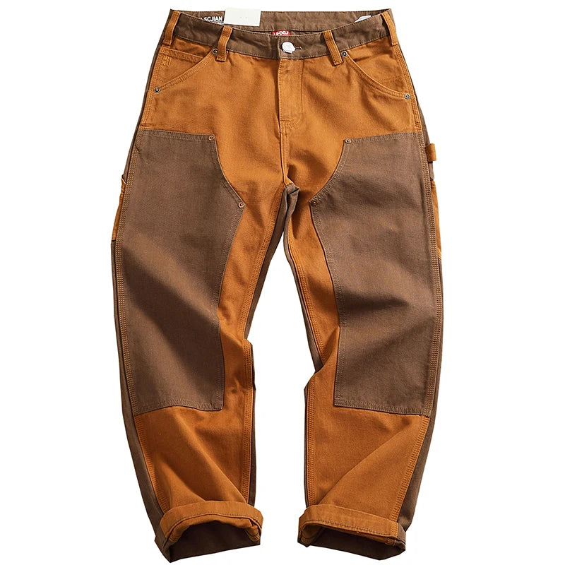 Coffee-Brown Loose Cargo Pants