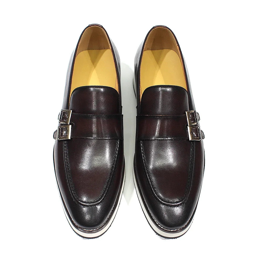 Classic Men's Double-Buckles Monk Loafers