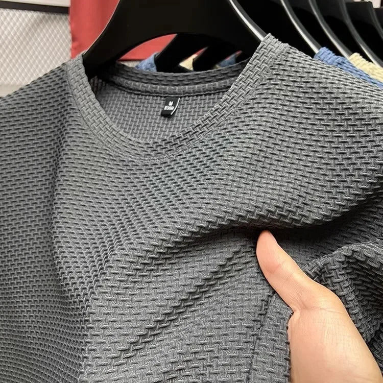 Premium Waffle Texture Crew Neck T-Shirt