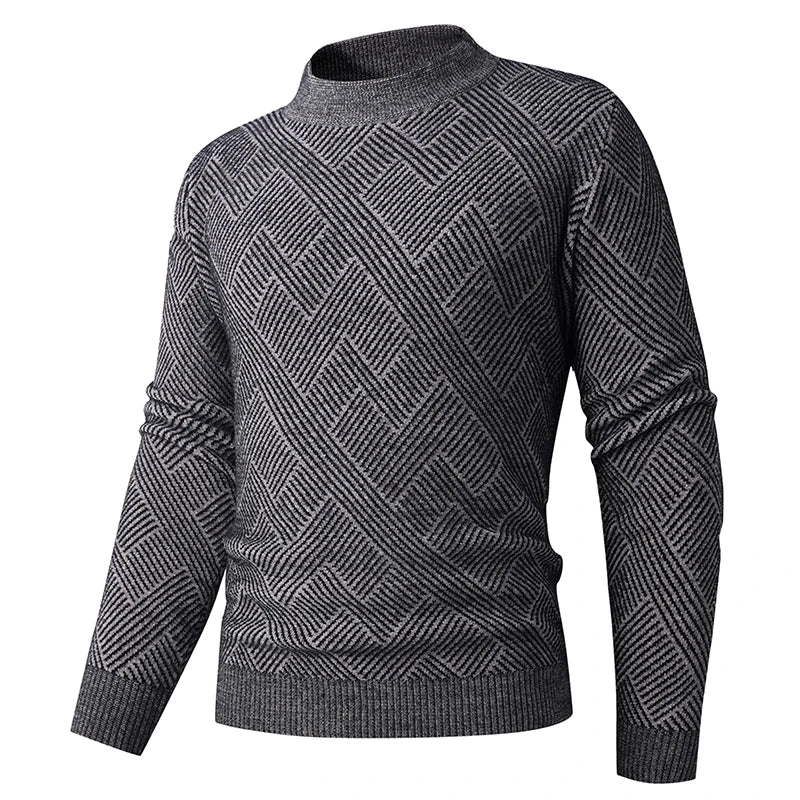 Half High Collar Knitted Men's Sweater