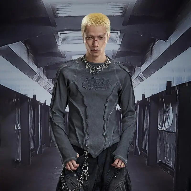 Washed Dirty-Dyed Round Neck T-Shirt