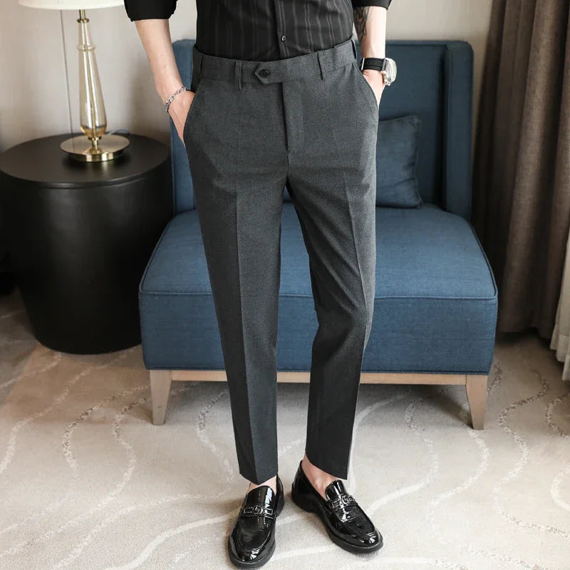 Smart Casual Style Polyester Trousers