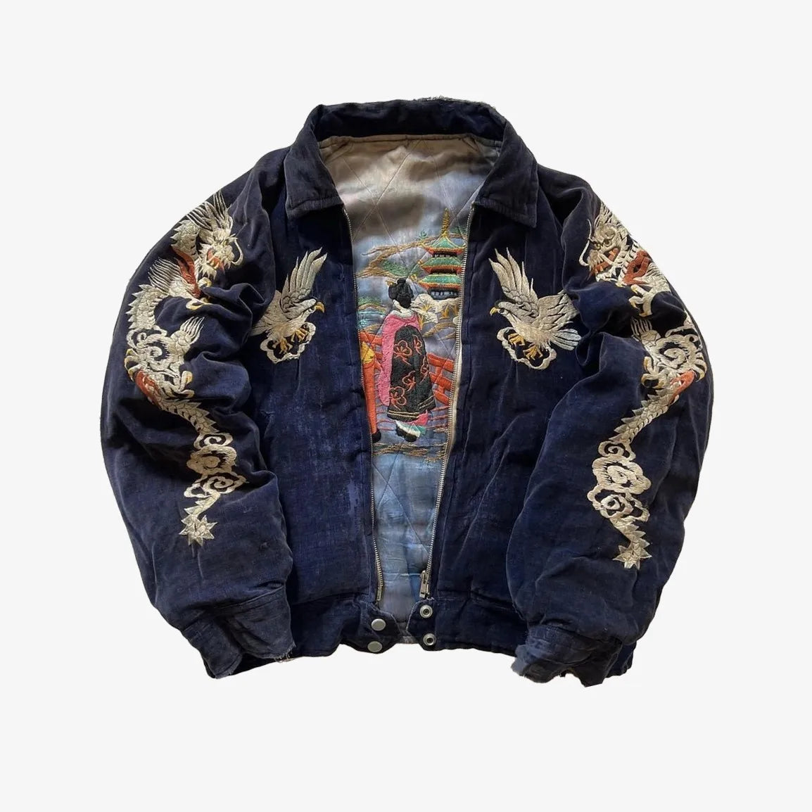 Japanese Dragon Eagle Embroidery Jacket