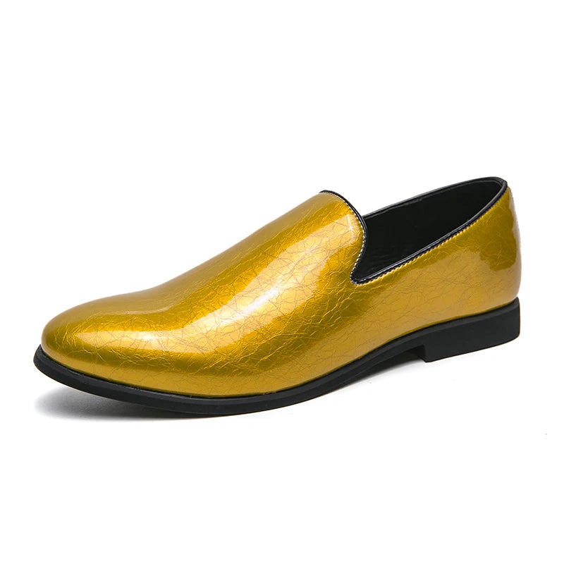 High-Gloss Statement Slip-On Loafers