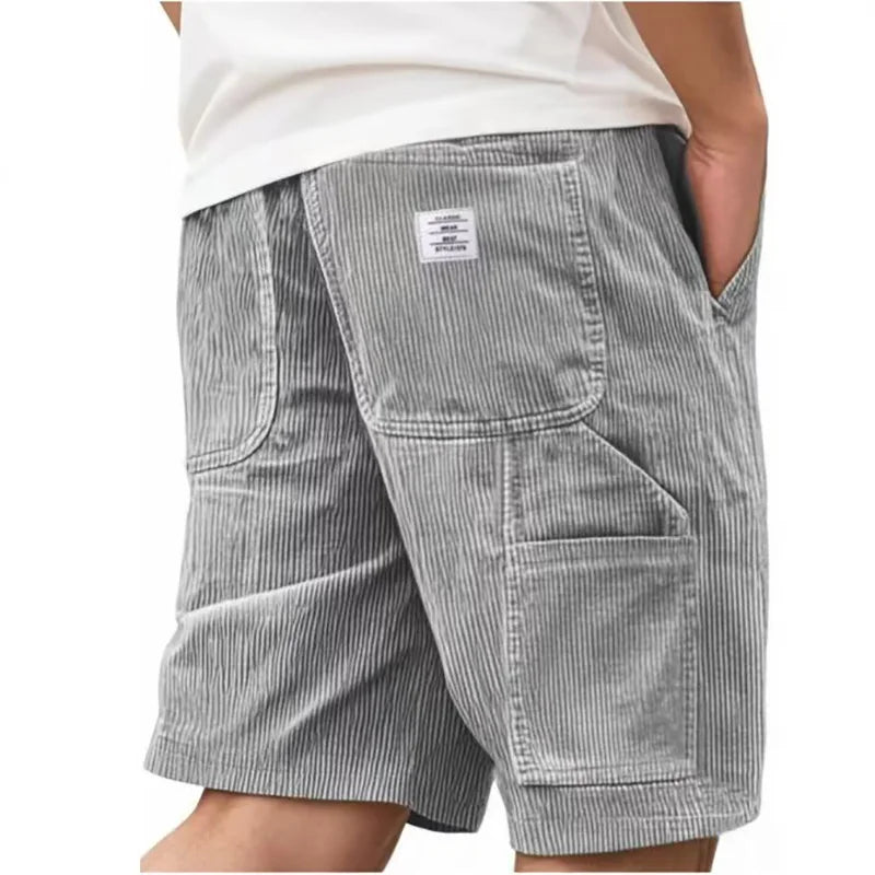 Casual Corduroy Loose Style Shorts