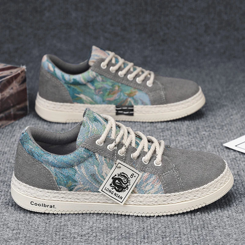 Artistic Print Canvas Low-Top Sneakers