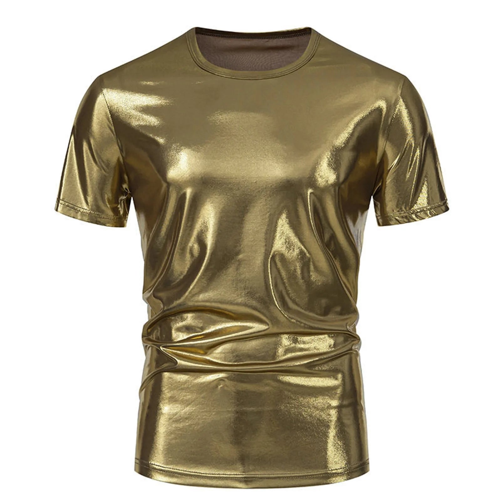 Trendy Party Glossy Short Sleeved T-Shirt