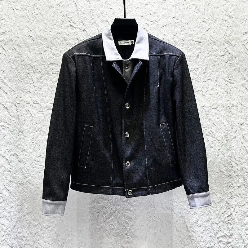 Solid Color Block Stitch Jacket