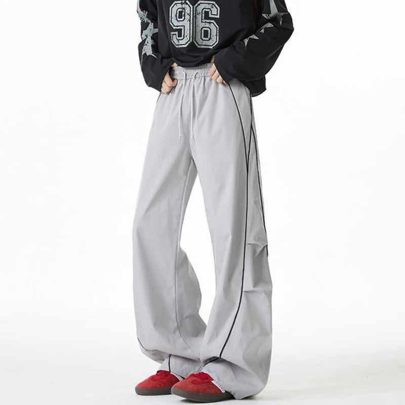 Contrast Stripe Decorate Loose Pants