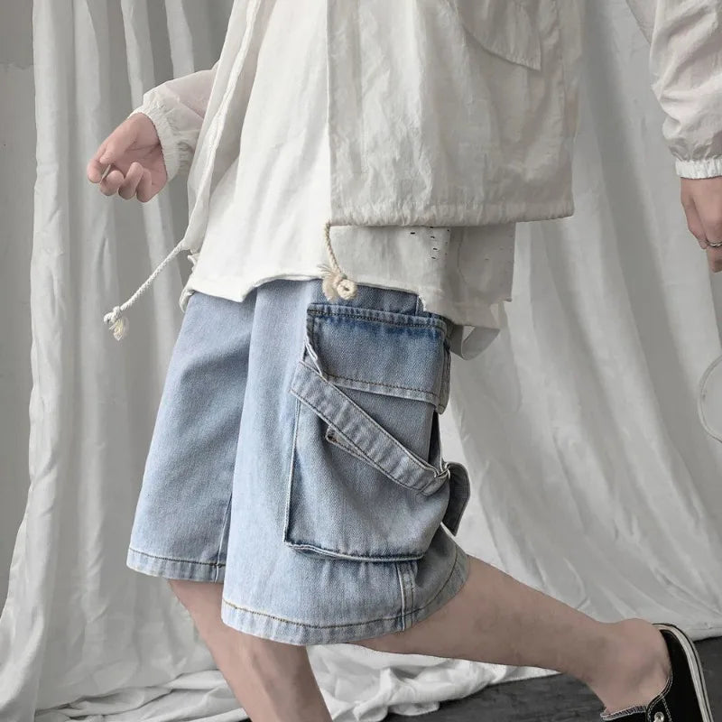 Men's Summer Cargo Denim Shorts