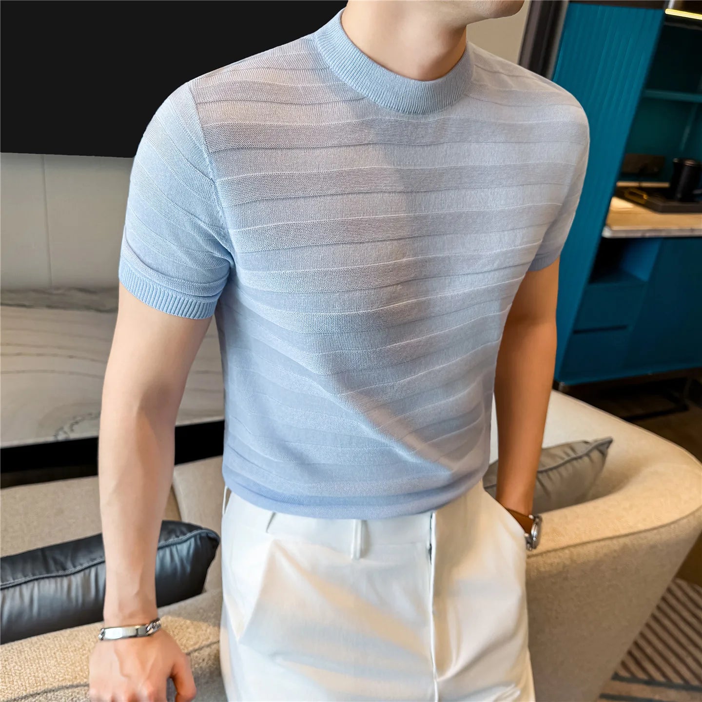 Broadcloth Knitted Short Sleeve T-Shirt