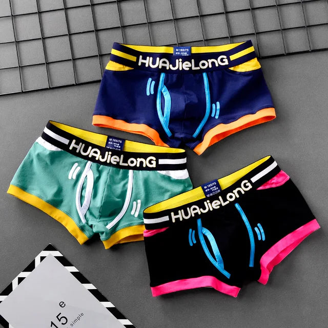 Cotton Spandex Colorful 3Pcs Boxer Set