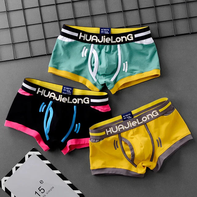 Cotton Spandex Colorful 3Pcs Boxer Set