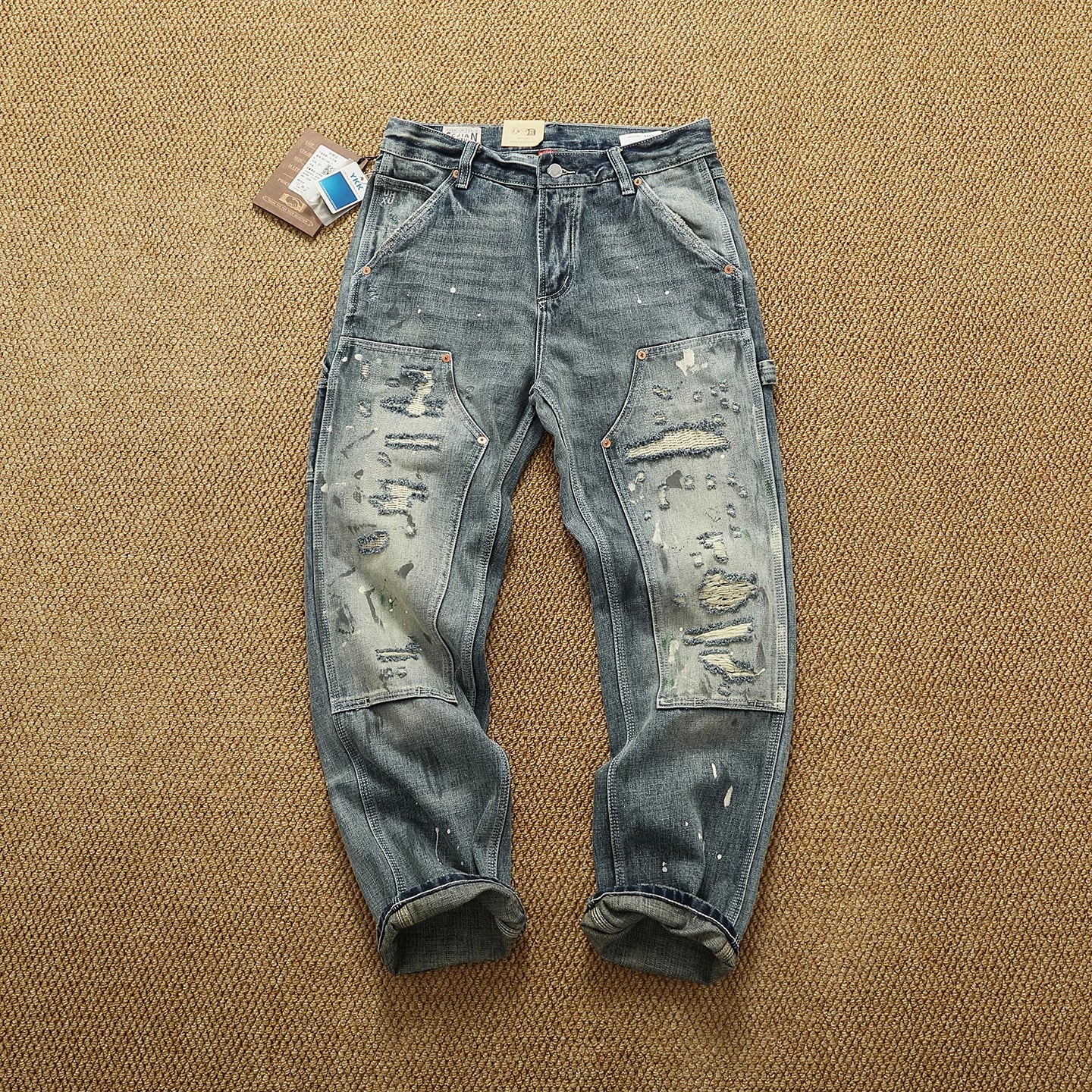 Heavy-Duty Workwear Tapered-Leg Jeans