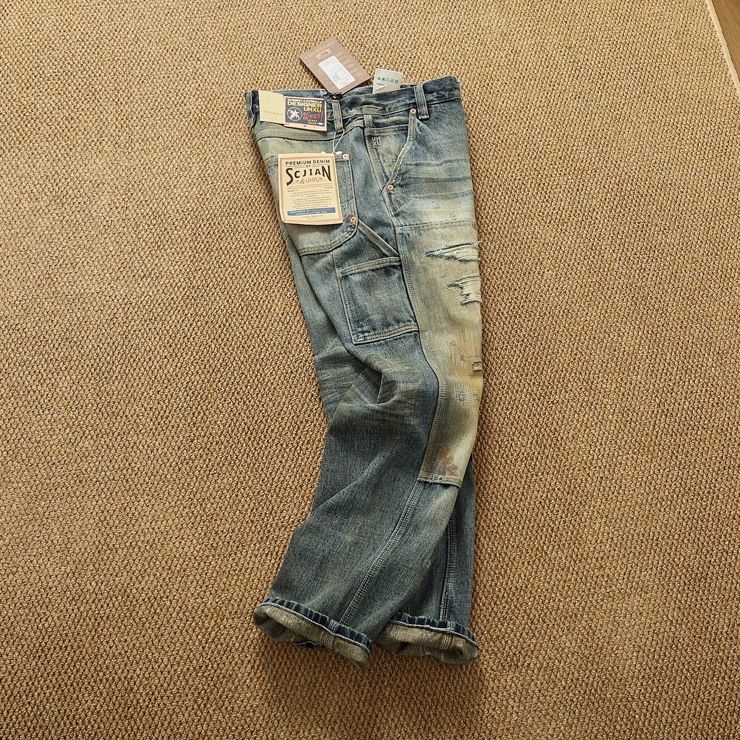 Heavy-Duty Workwear Tapered-Leg Jeans