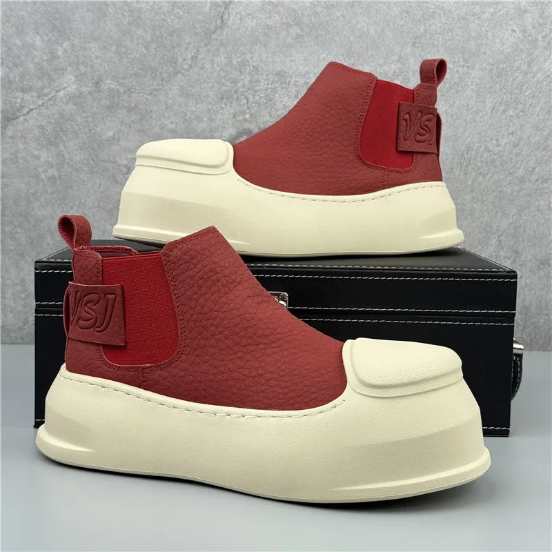 Thick Sole Slip-On High-Top Sneakers