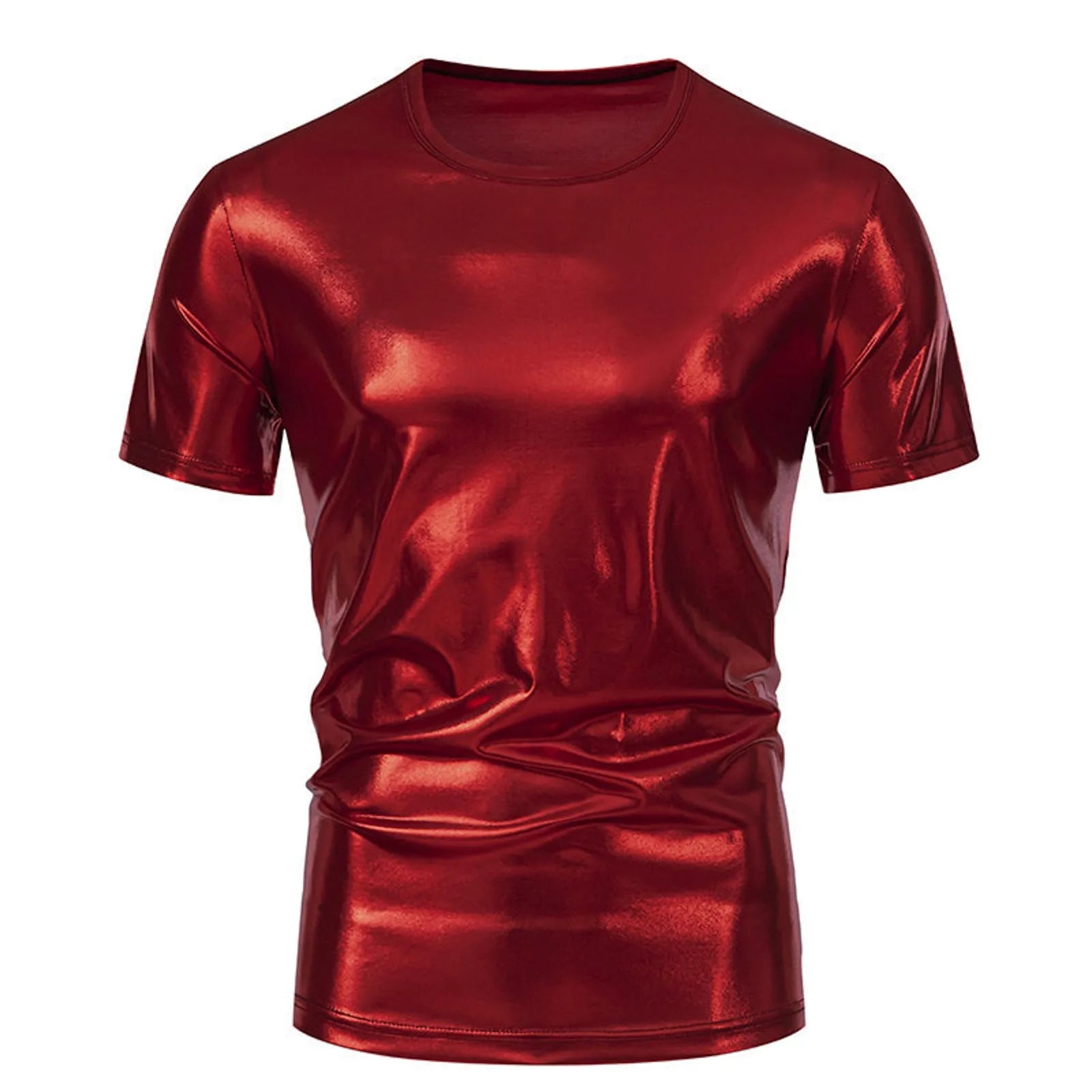 Trendy Party Glossy Short Sleeved T-Shirt