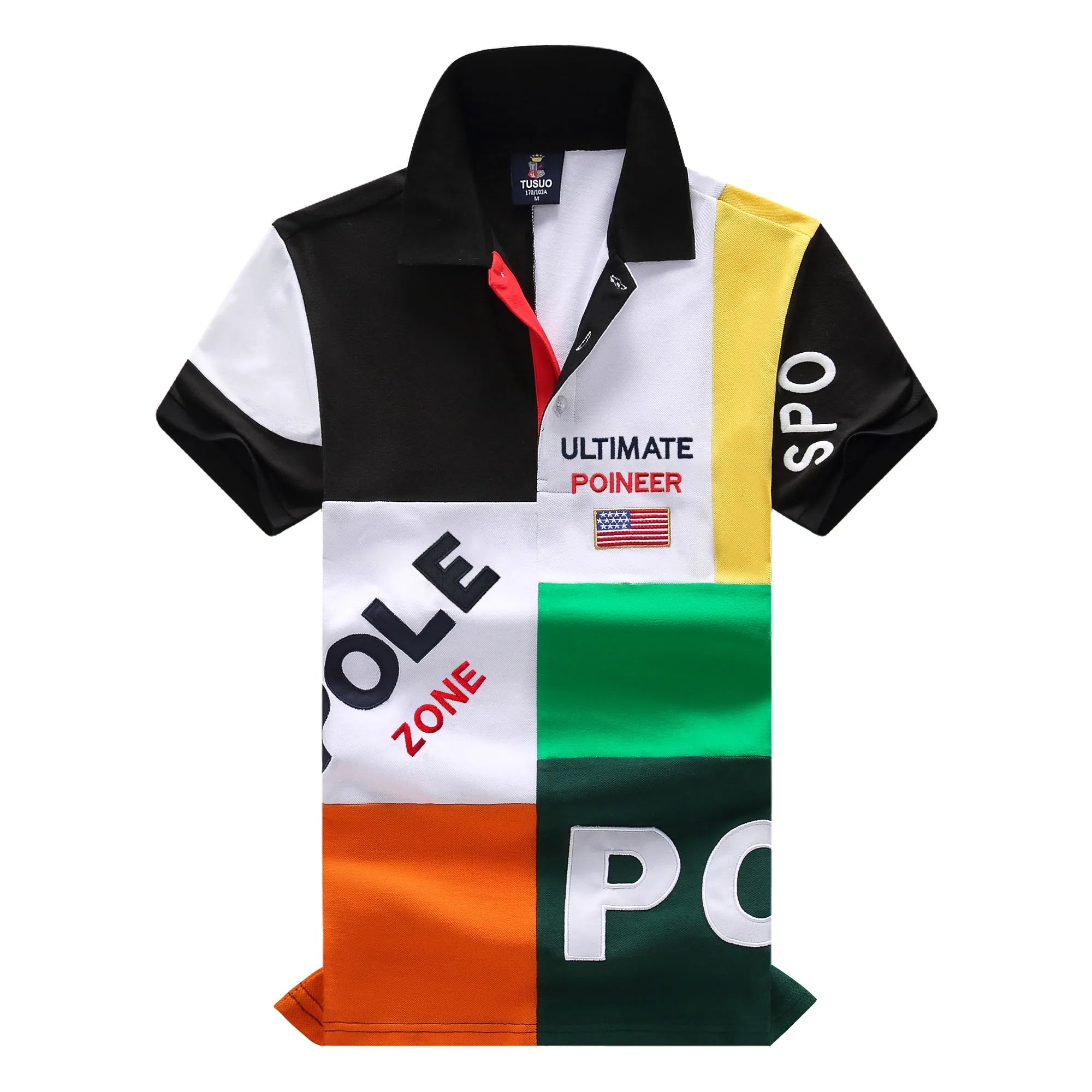 USA Royal Color Block Polo Shirt