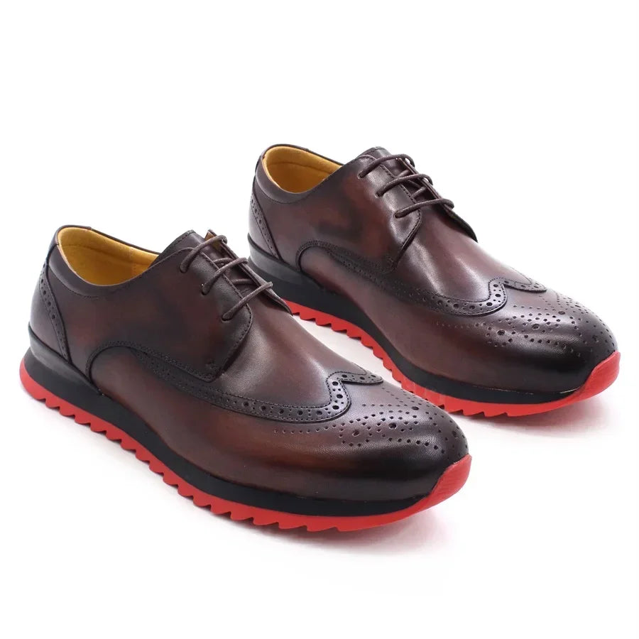 Wingtip Leather Brogue Style Sneakers