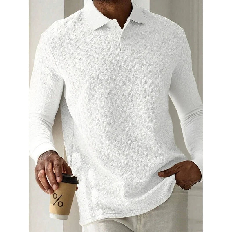 Refined Knit Texture Polo Shirt