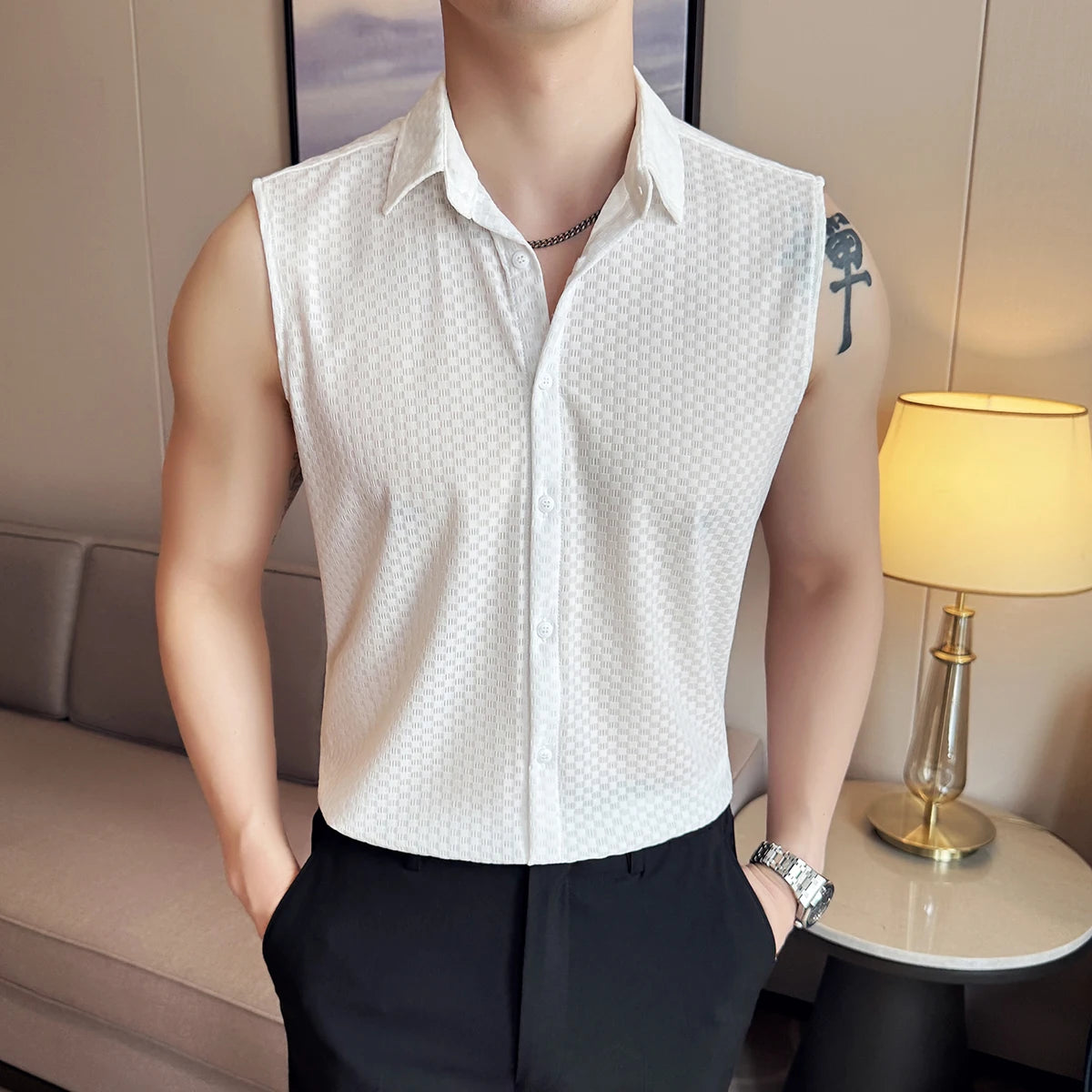 Ice Silk Waffle Breathable Vest