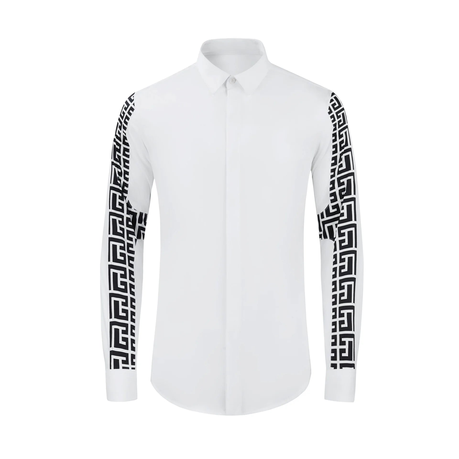 Geometric Long Sleeves Printed Shirt
