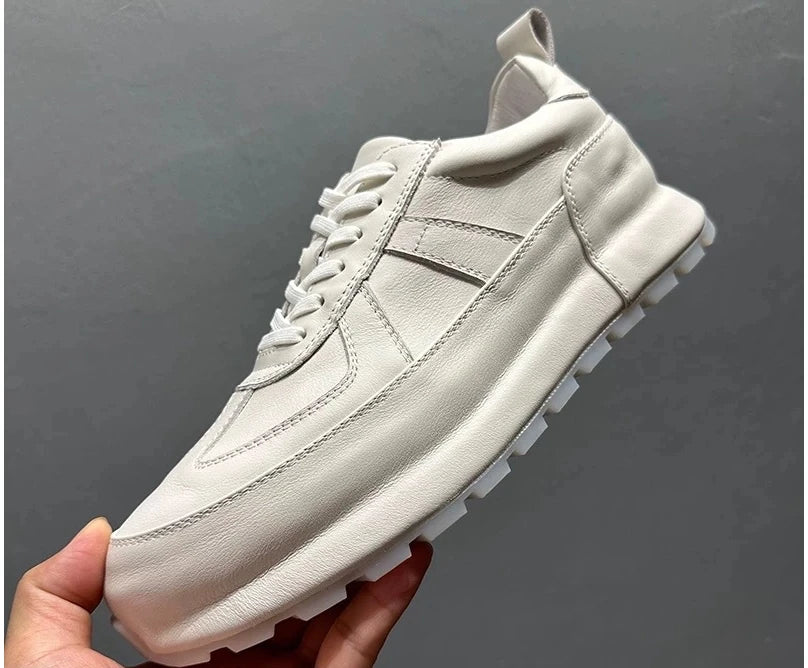 Genuine Leather Low-Top Retro Sneakers