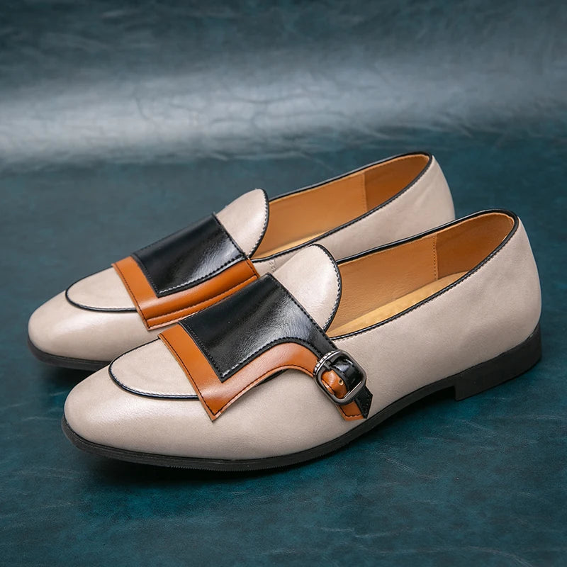 Patchwork Color-Blocking Loafers