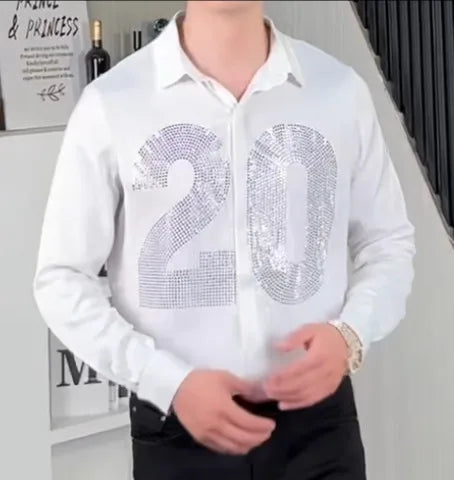 Number 20 Rhinestones Long Sleeve Shirt