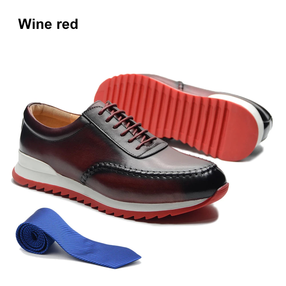 Handmade Casual Oxford Genuine Leather Sneakers