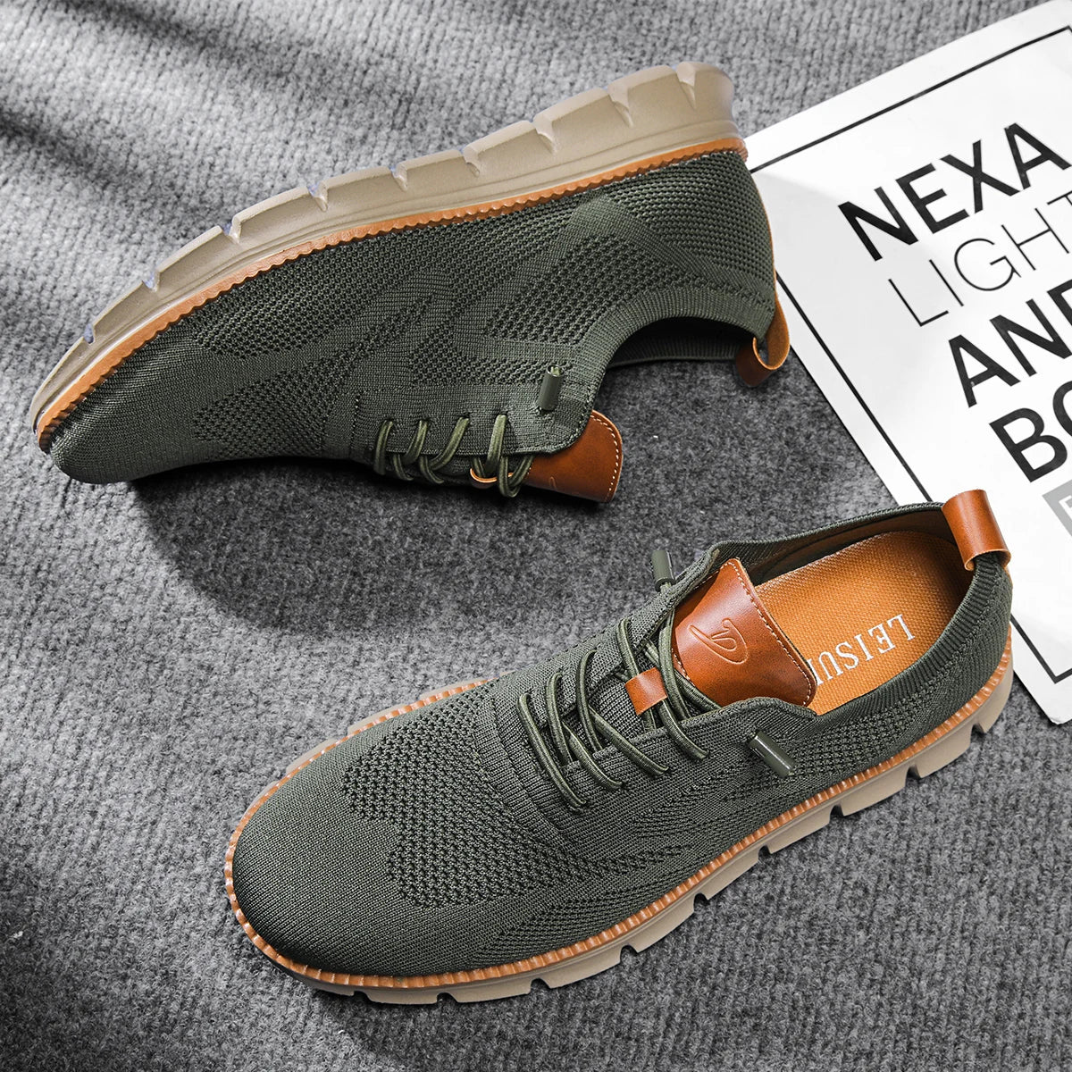 Solid Mesh Breathable Lace-Up Sneakers