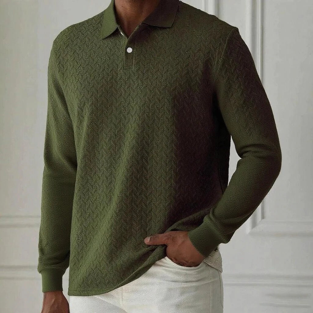 Refined Knit Texture Polo Shirt