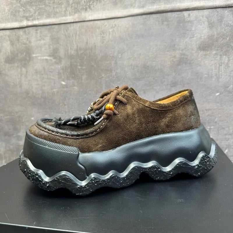 Thick Soled Suede Bohem Loafers