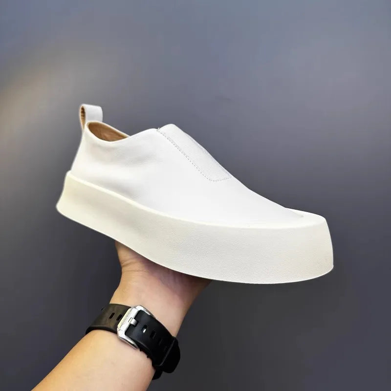 Cowhide Genuine Leather Platform Shoes