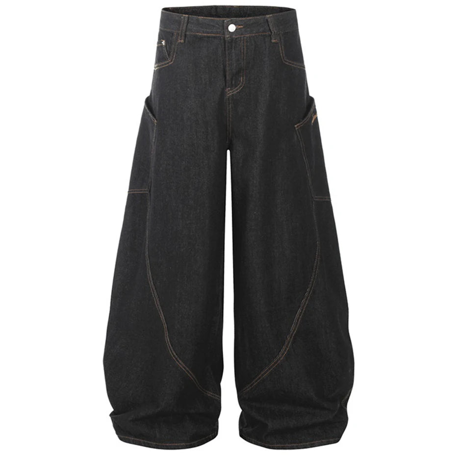 Side Pocket Wide Leg Baggy Jeans