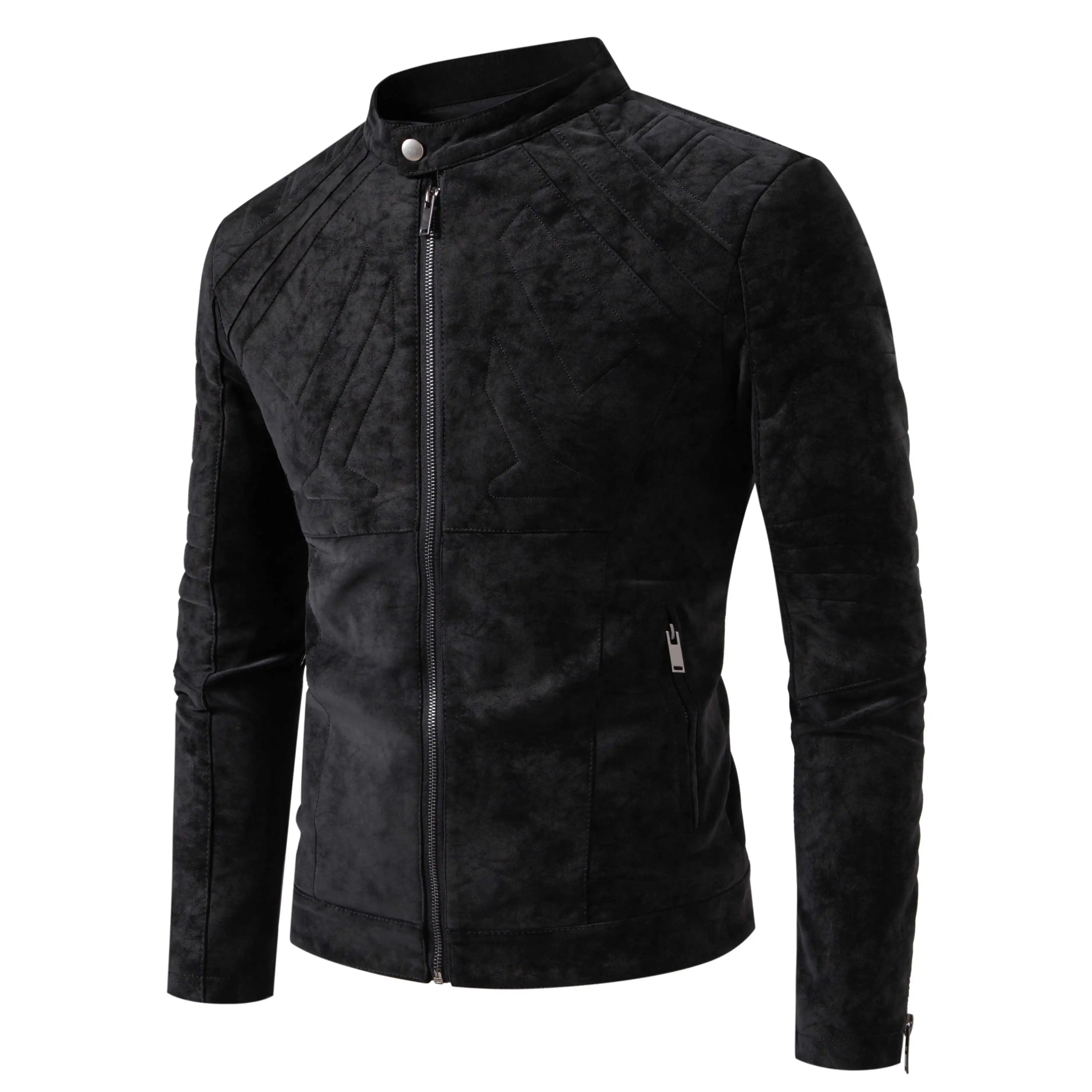 Stand Collar Metal Zipper Moto Jacket