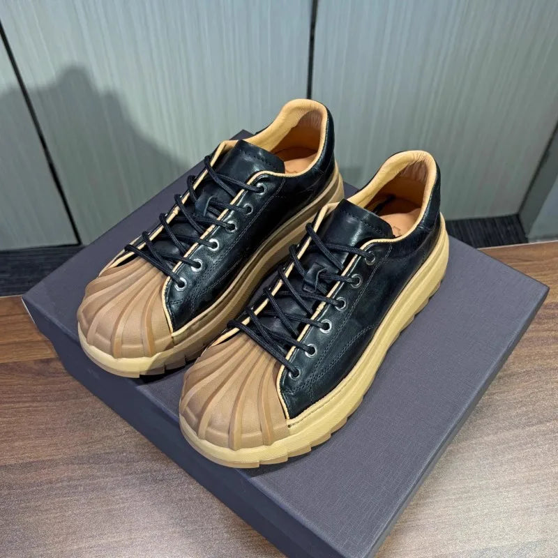 Retro Leather Shell Toe Sneakers
