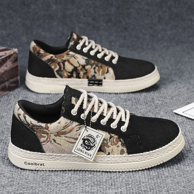 Artistic Print Canvas Low-Top Sneakers