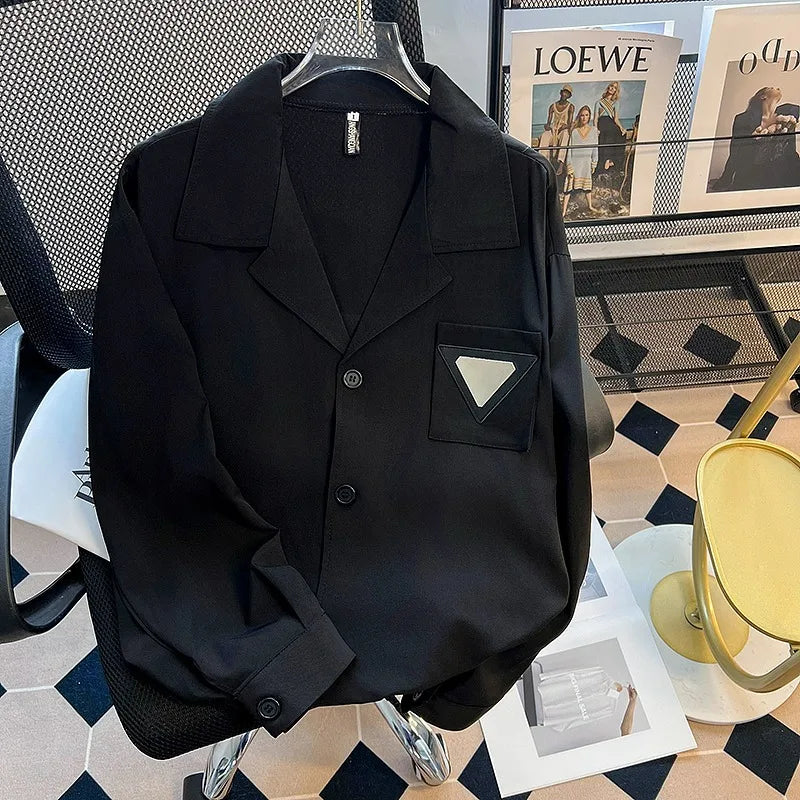 Cuban Collar Casual Oversized Shirt