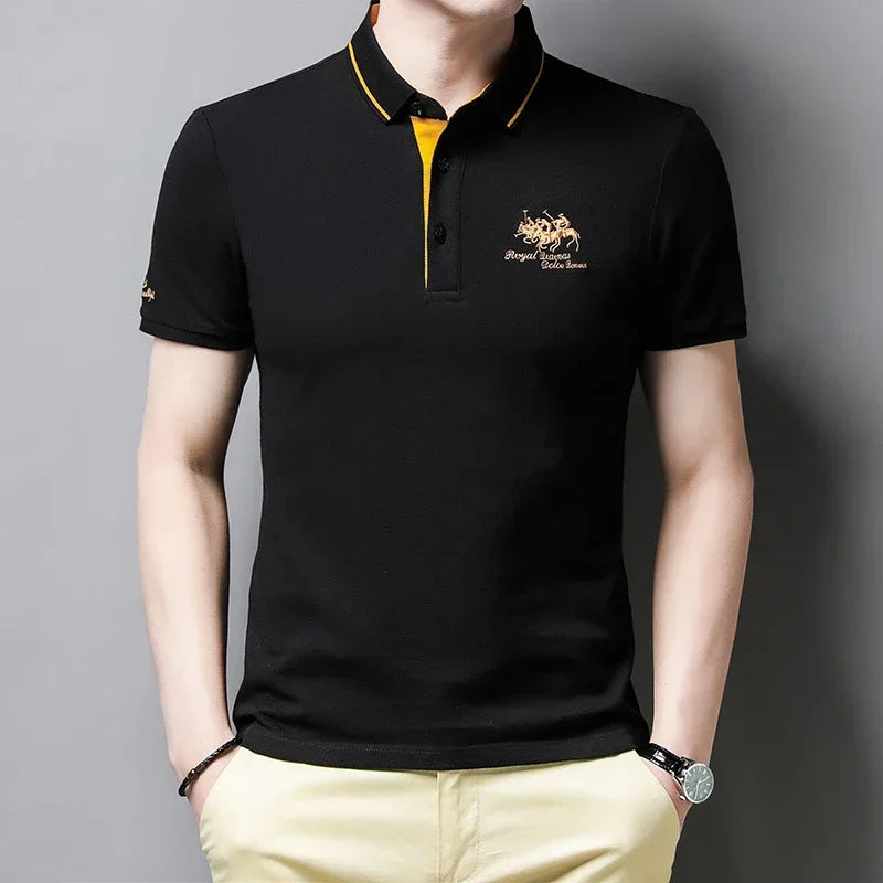 Fashion Embroidered Casual Short-Sleeved Polo Shirt