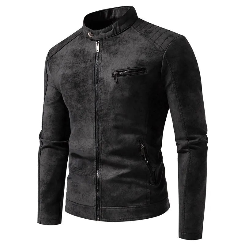 American Retro Leather Solid Jacket