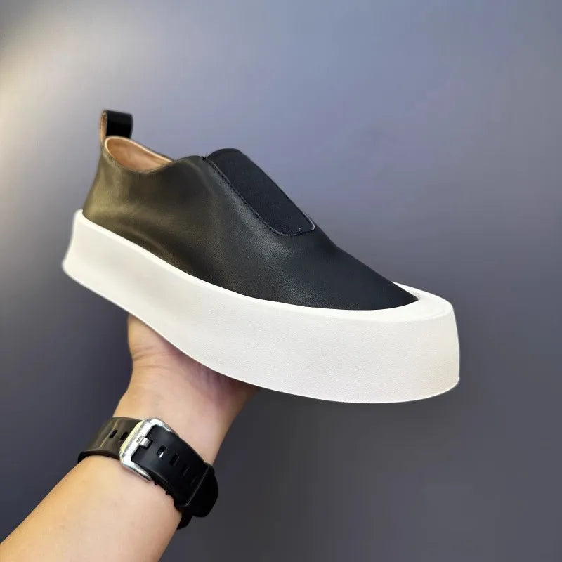 Cowhide Genuine Leather Platform Shoes