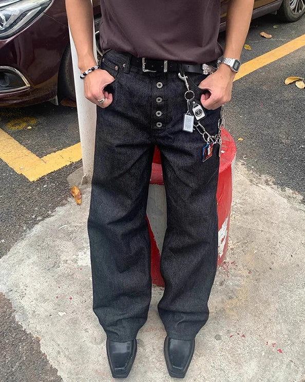 Black Low Waist Loose Jeans