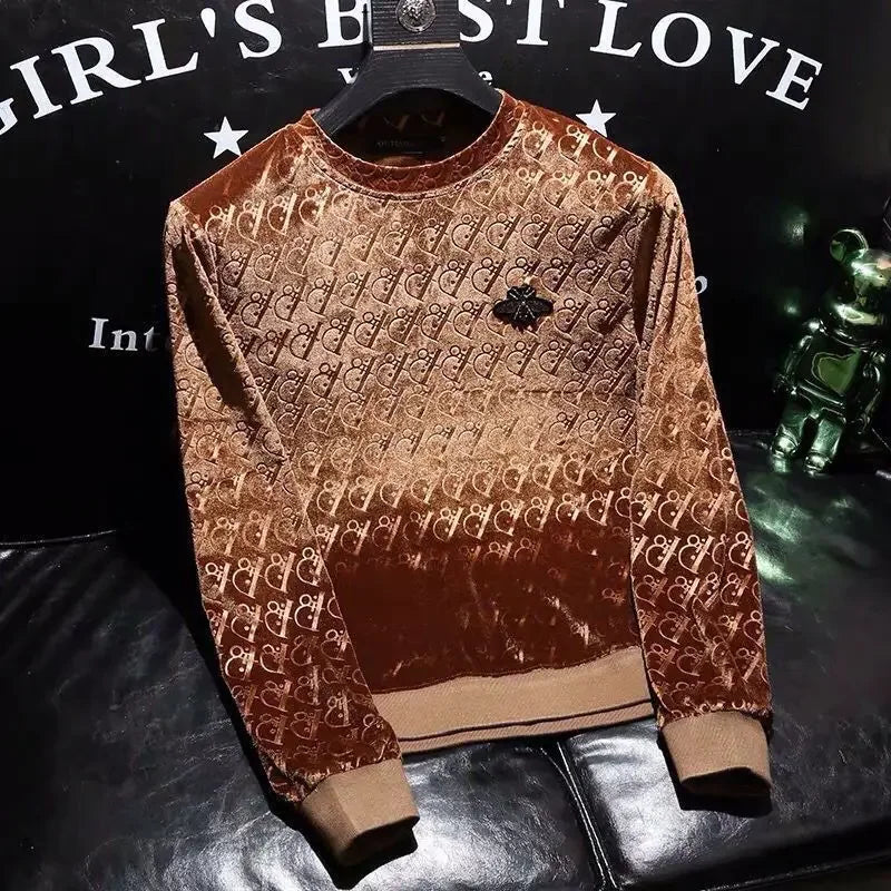 Jacquard Long-Sleeved Men's Sweater