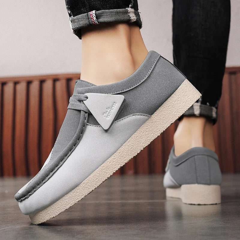 Patchwork Slip-On Suede Shoes